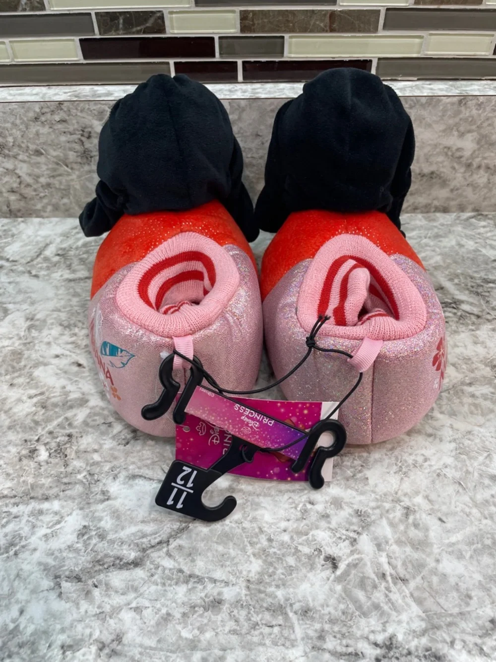 Moana Kids Slippers 3D Head NWT Size 11/12